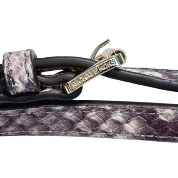 Michael Kors Jet Set Travel Crossbody Phone Handbag Snakeskin Embossed Leather - Picture 3 of 14